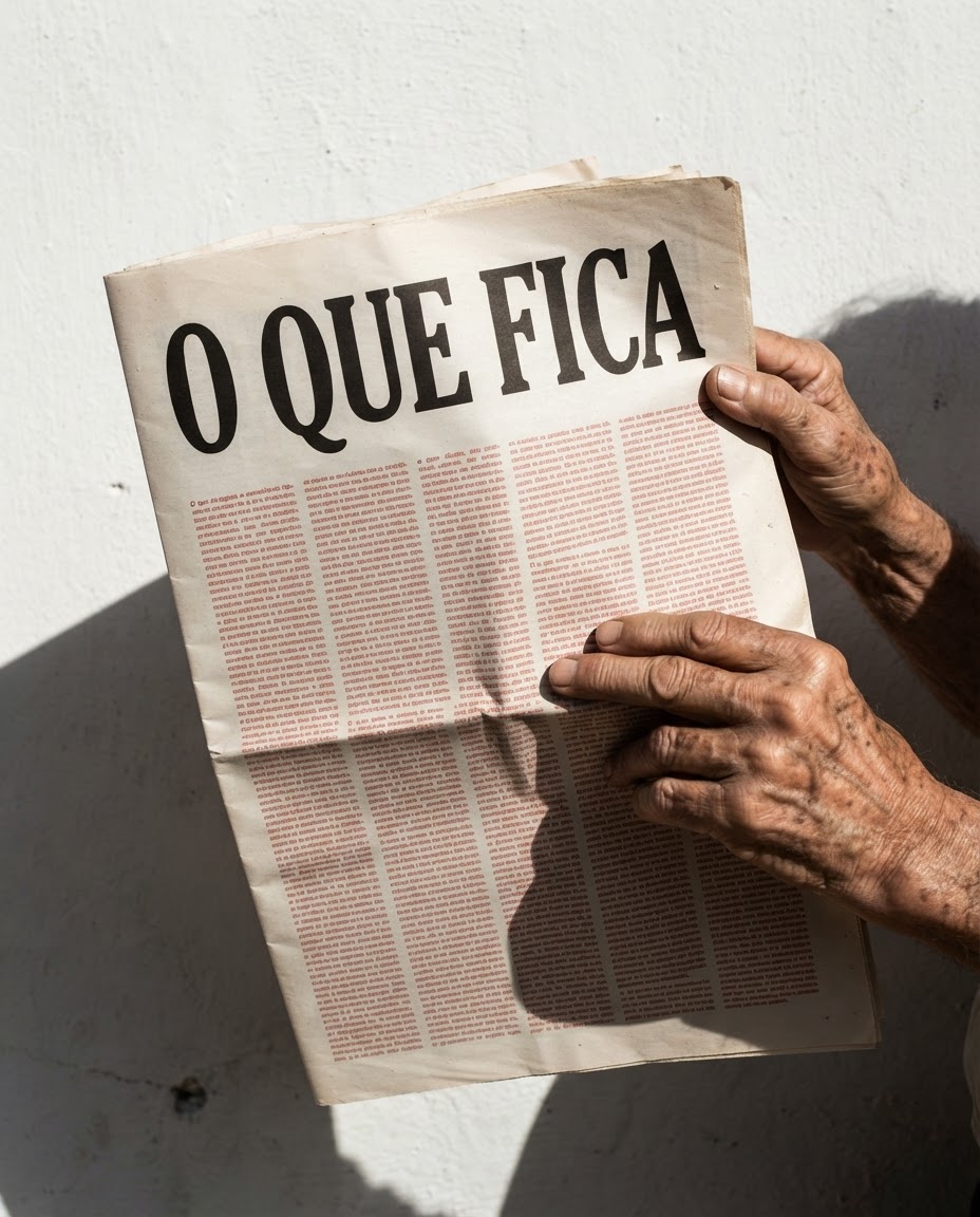 Mãos de idade real segurando o impresso escarlate